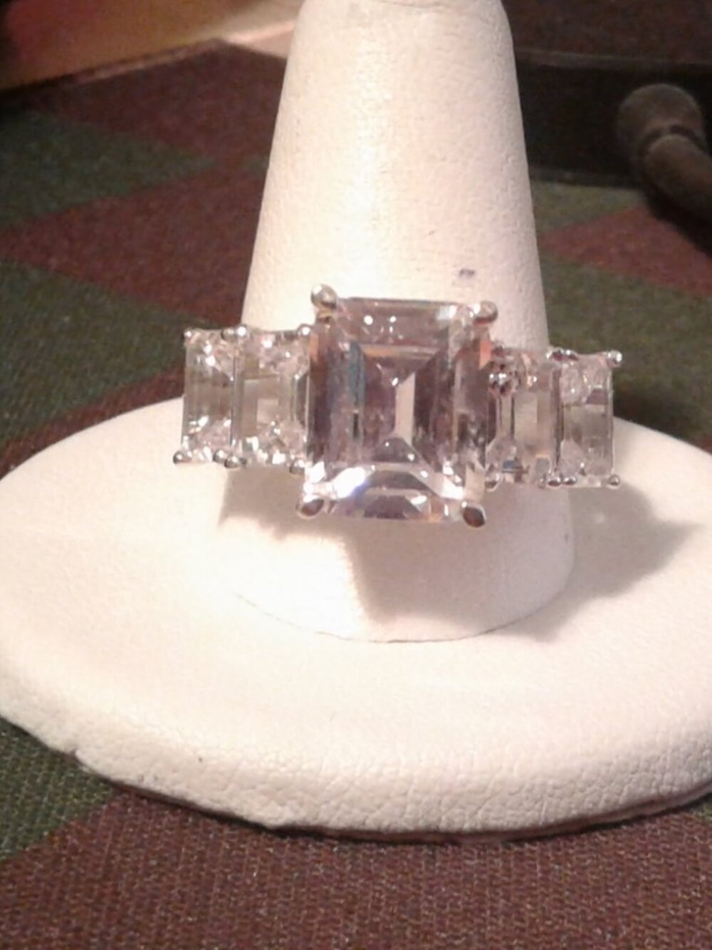 BJH034 Bella Luce CZ Platinum Plated Five Stone Ring 14.75ctw. Size 10 LNC